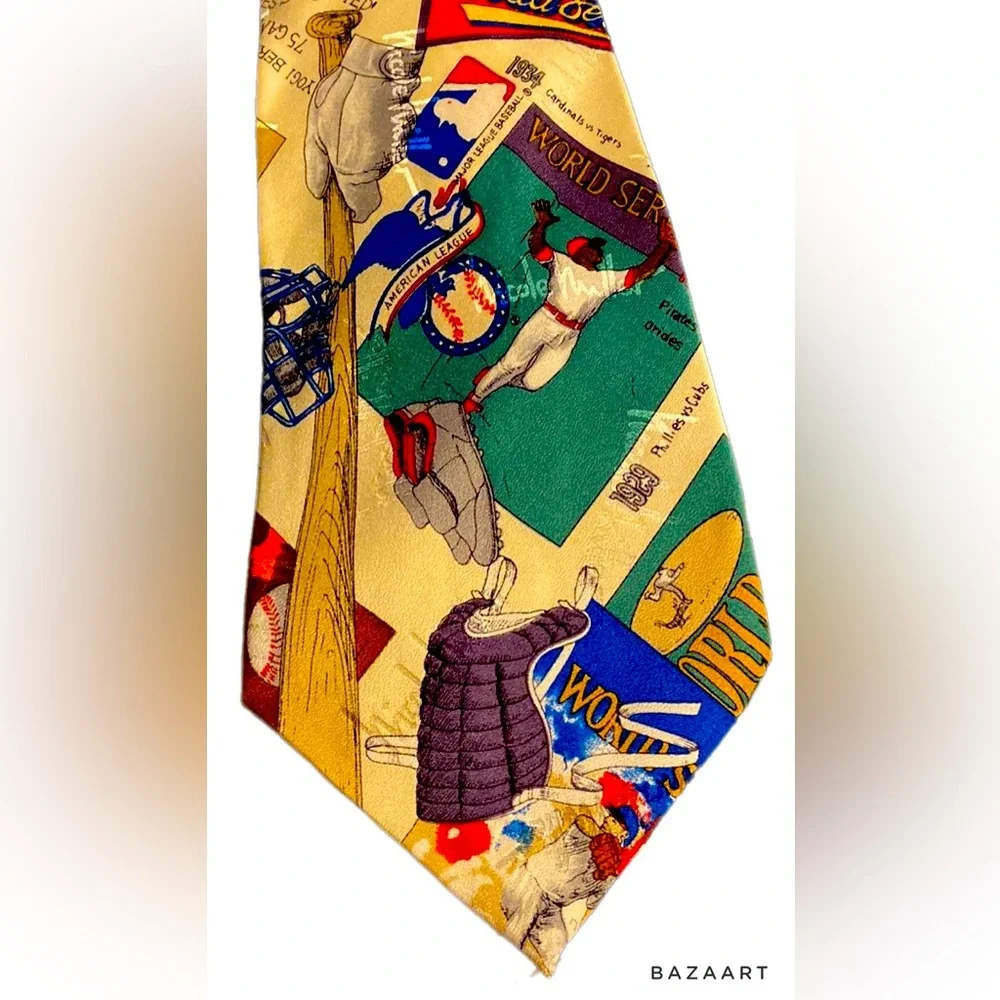 EUC Vintage Nicole Miller Silk Tie,World Series,Major League Baseball,Collectors - Picture 5 of 7